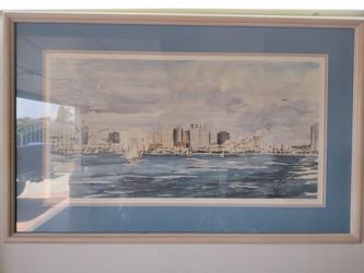 San DIEGO SKYLINE , LITHOGRAPH, SIGNED AND NUMBERED. S.ROWE