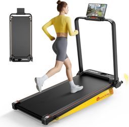 Walking / running Pad Treadmill with Handle Bar for Home Office 3.0HP Compact Treadmills, 8% Manual Incline 2 in 1 Under Desk Walking Machine, LED Dis