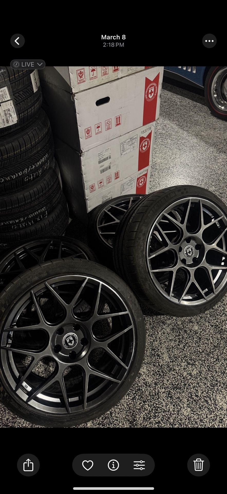 selling my Audi S4 wheels.  19” HRE wheels.  they are like new, just had them refinished 