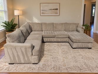 Oversized Tan U-Shaped Sectional with Chaise - Delivery Available