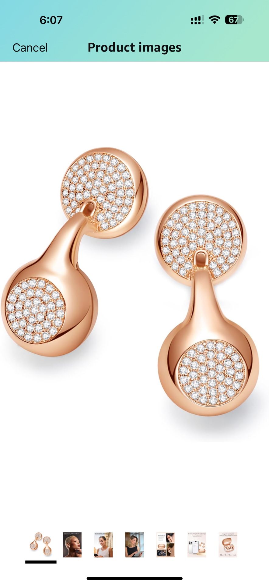 JewelPods H01 Wireless Earbuds, Bluetooth Headphones Rosé gold
