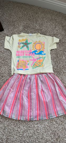 Zara T-shirt And panco Kids Skirt 9-10 Years