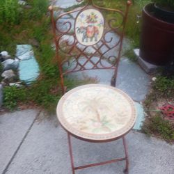 Decorative Meatal Folding Chair