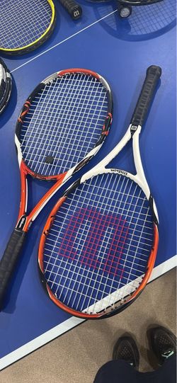 Wilson Jr. 26 and Adult (3)K Factor Tour Team Tennis Rackets. Parent and child! Matching.