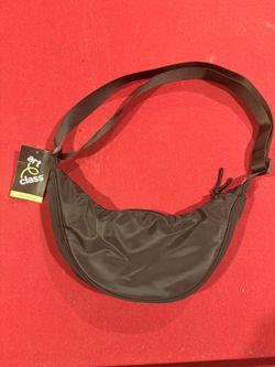 Art Class Women's Black Crescent Shoulder Bag Nylon with Zipper Accent