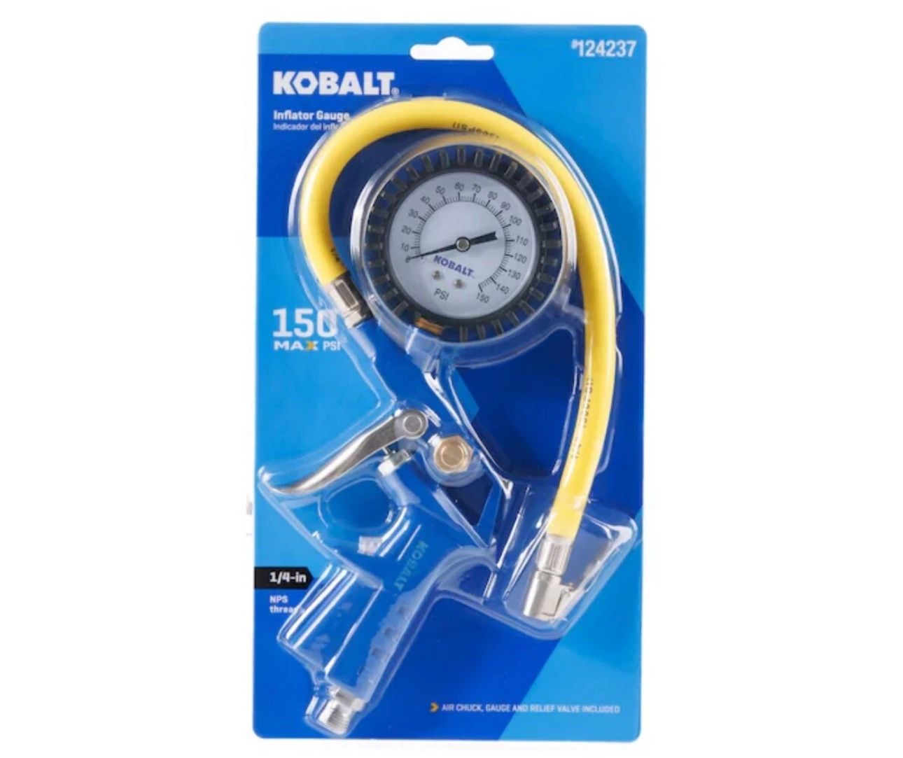 Kobalt Air Compressor Inflator Gun/Gauge - Up To 150 PSI