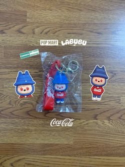 Pop Mart | The Monsters x Coca-Cola Blue Hat & Sweater Labubu Vinyl Face Plush Keychain