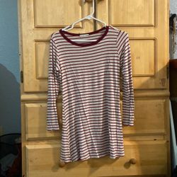 Red and white striped dress