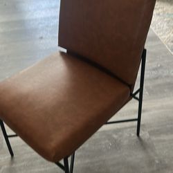 West Elm, Leather Chair, Minor Imperfections Priced As Such