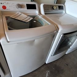 New LG Large Capacity Top Load Washer And Used LG Gas Dryer Set 