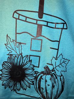 Ice Coffee With Pumpkin & Sunflower TShirt Large