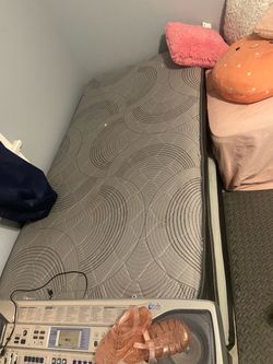2 twin size mattress with box springs and bed frame