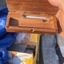 Small Wooden Rolling Tray And Bud Holder