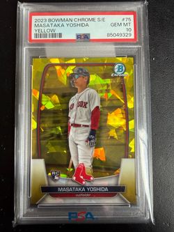 2023 Bowman Chrome Masataka Yoshida Yellow Refractor /50 PSA 10 GEM MT – Rookie