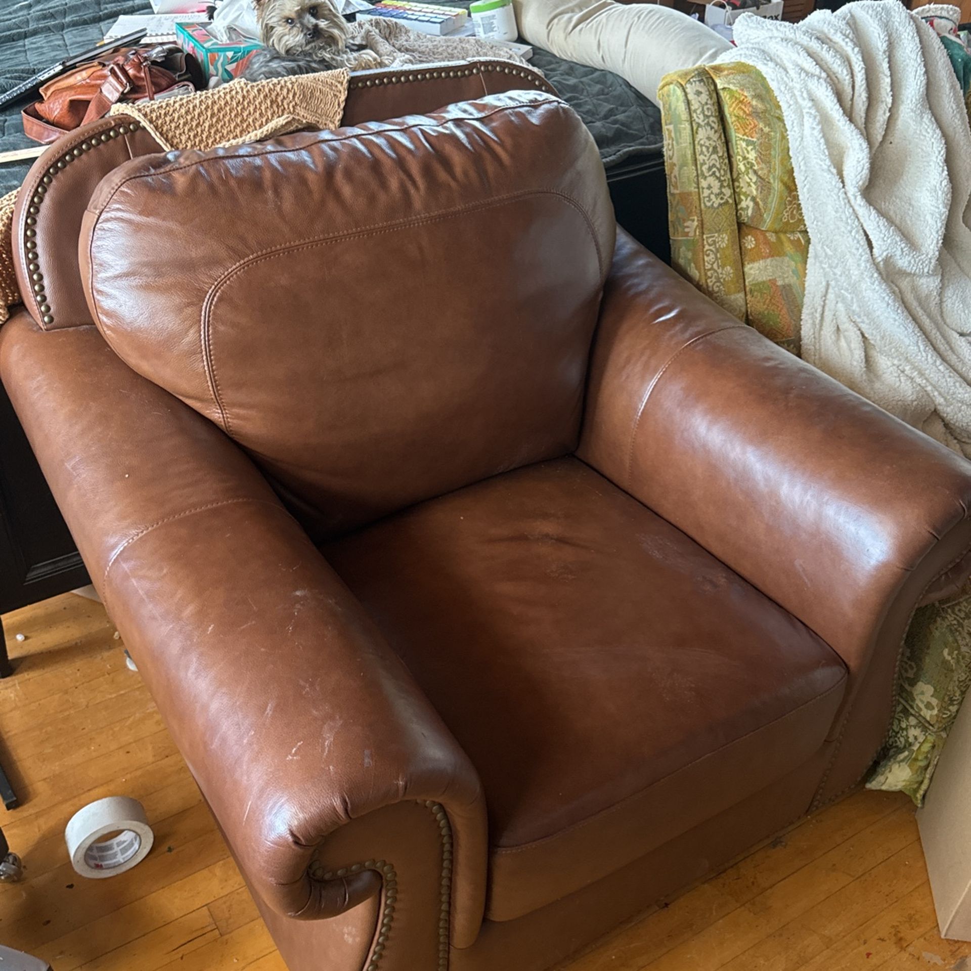 Abbyson Mortara Leather Armchair