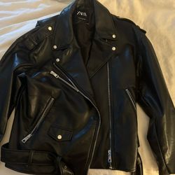 Zara Oversized XL Leather Jacket 
