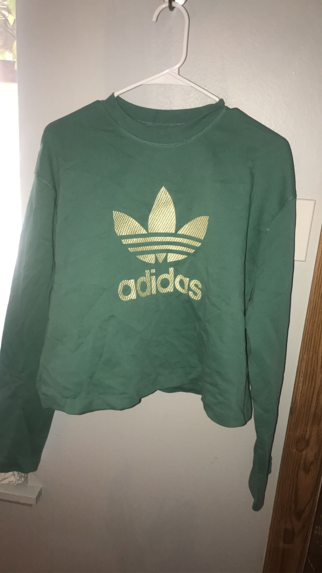 Womens Cropped Adidas Green And Neon Yellow Never Worn!