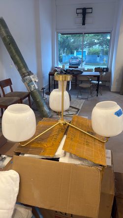 Gold IKEA chandelier