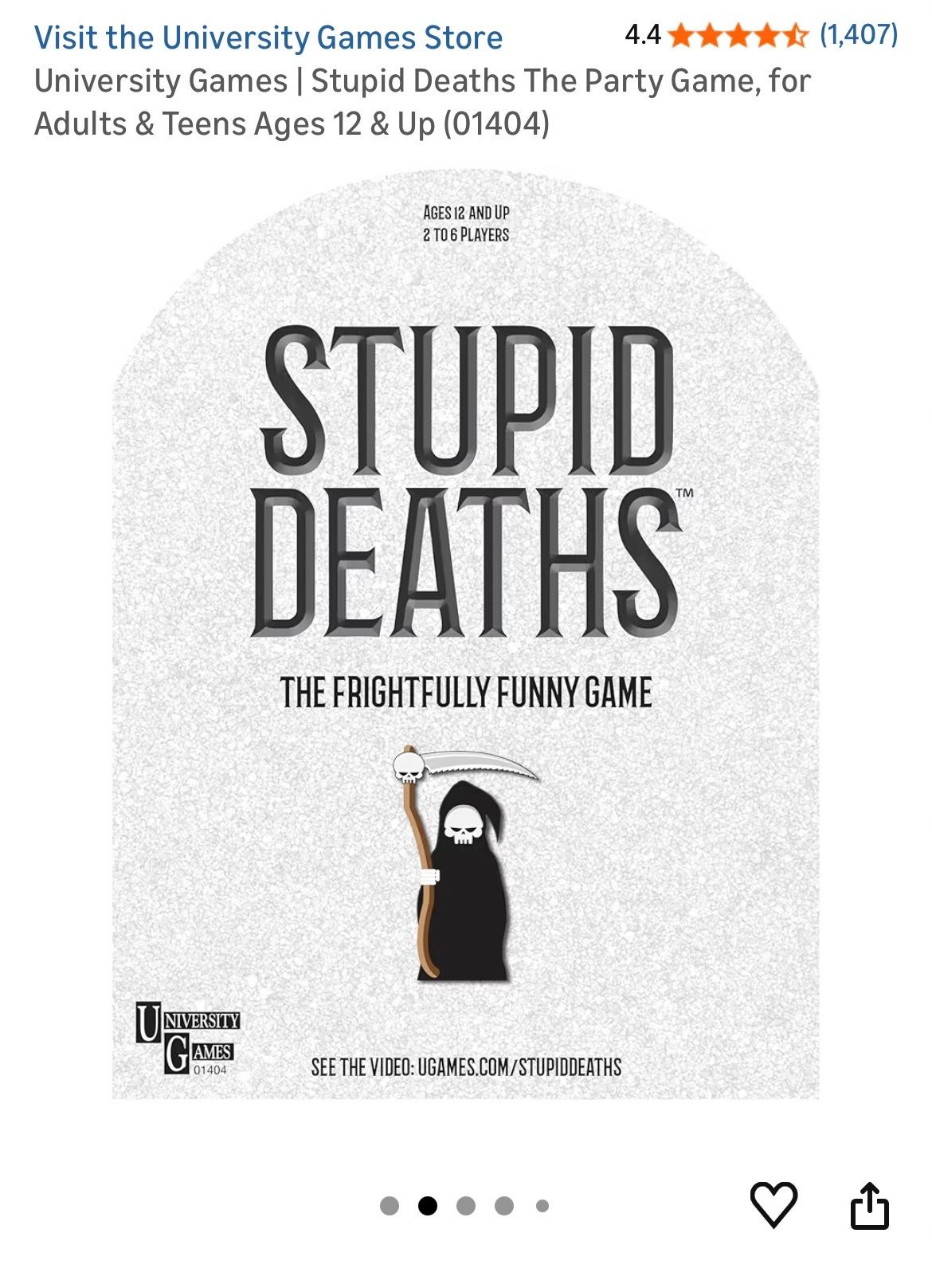 University Games | Stupid Deaths The Party Game, for Adults & Teens Ages 12 & Up