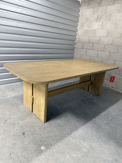 Brand new modern dining table beige oak 92” rectangular wood dining table SALE❗️❗️