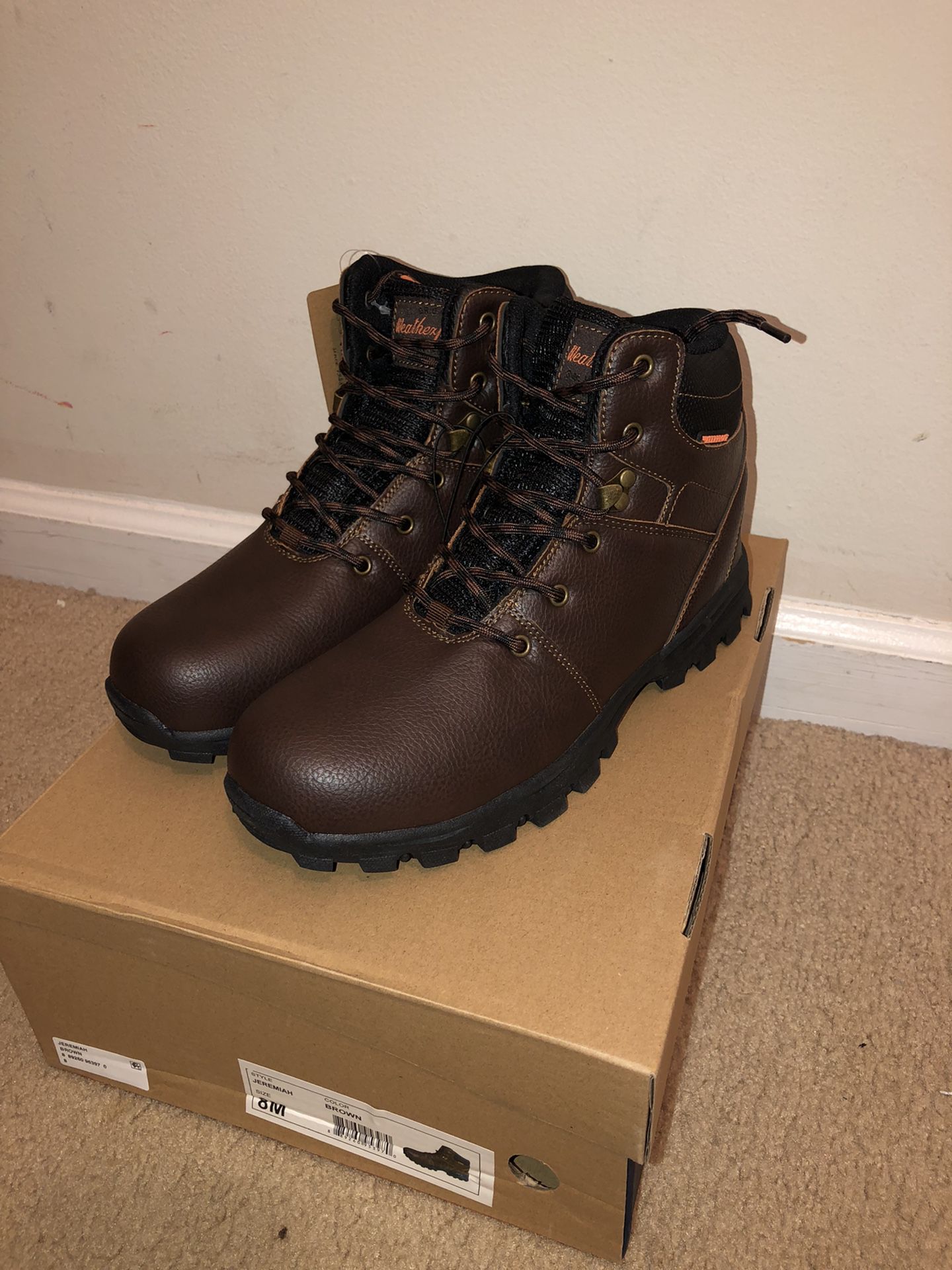 Weatherproof Vintage BROWN Men's Outdoor Hiker Boots, Size8 And Size 9 