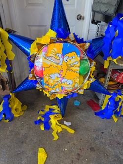 The simpsons CUSTOM PRINT star pinata with balls
