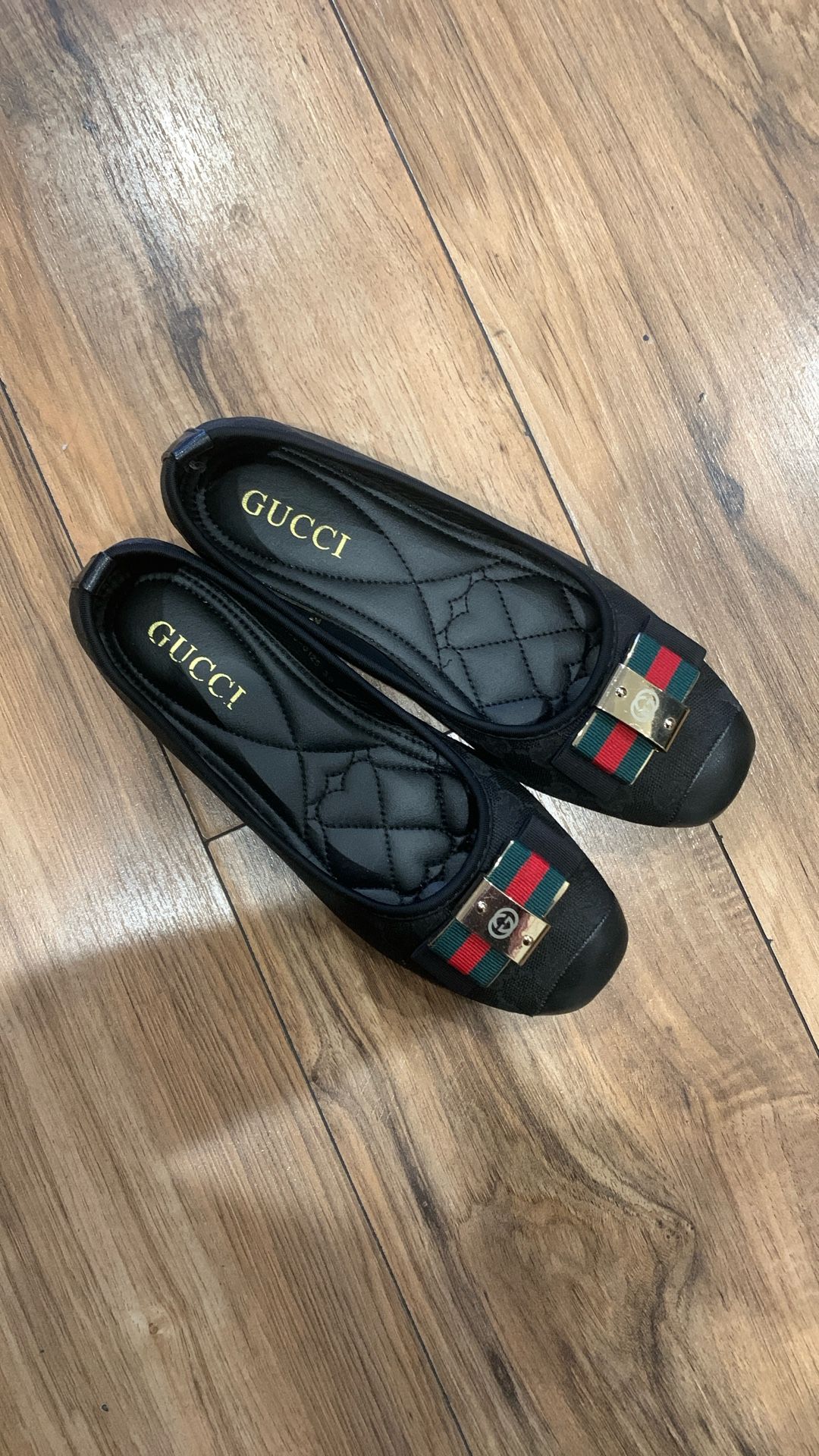 Vintage Gucci Doll Slipper Size8.5 Eu39 Black Leather Gucci Flats/slippers/sandals/ballet Flat