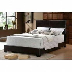 NEW FULL LEATHER BED FRAME WITH NEW MATTRESSES WITH DELIVERY