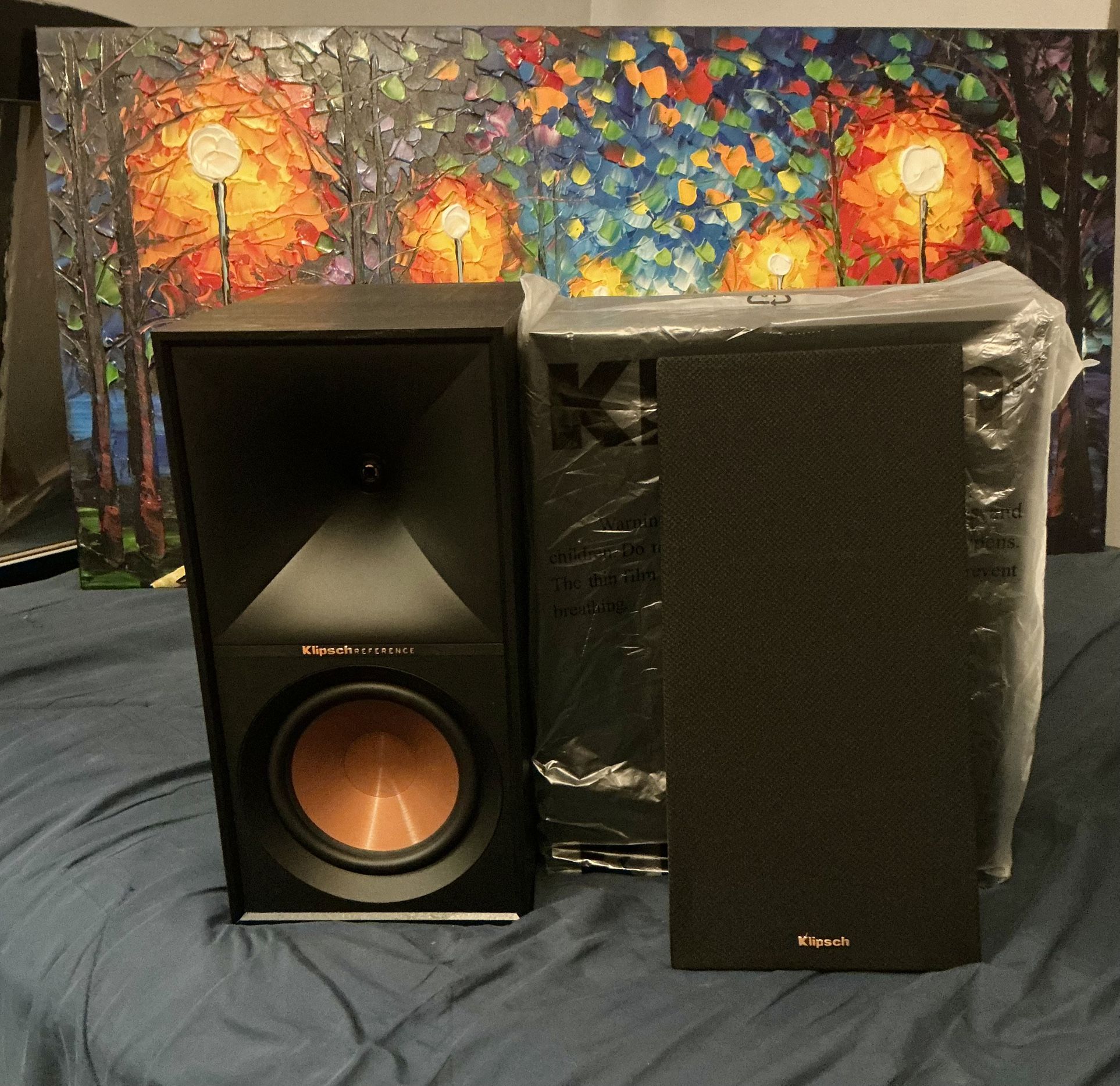 Klipsch R-60M Bookshelf Speakers | Powerful Bass | High-Efficiency Sound | 6.5” Woofers | Tractrix Horn