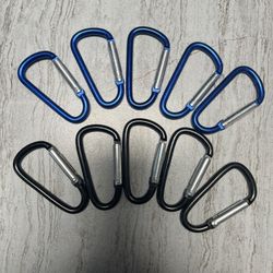 10pc D- Ring Carabiner Clips