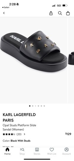 Karl Lagerfeld Opal Stud Platform Sandals - Size 9