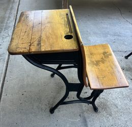 This vintage school desk two pieces “