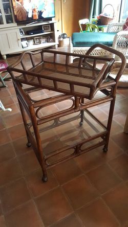 Tea cart and end table as a set