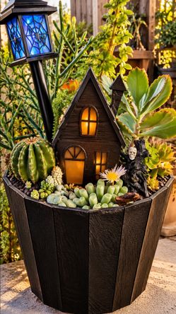 Halloween succulent bouquet