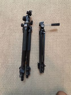 Two Black Camera Tripods Bundle