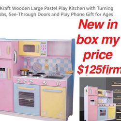 New in box kid kraft wood play kitchen hard to find $125 firm cash only pick up only address will be provided when ready to come by