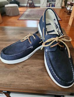 Navy Blue Canvas Boat Shoes size 11 1/2