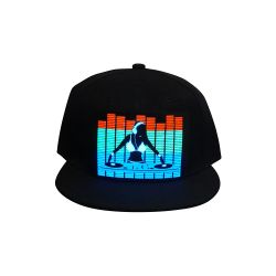 CYB - Dj Girl - LED Hat Rave Light Up Sound Activated Baseball Cap Flashing DJ Snapback for Men and Women