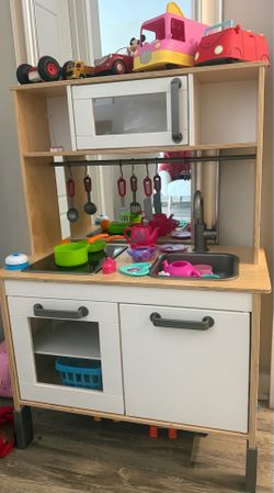 Kids Wooden Play Kitchen with Accessories