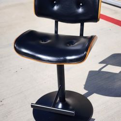 MCM Lombardi Black Adjustable Bar Stool