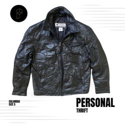 Columbia Leather Coat Men’s Size Small Black