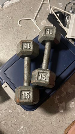 15 lb Cast Iron Hex 15Lb Dumbbells Pair