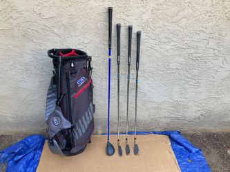 US Kids Golf USKG TS3 60 V5 Tour Series Set Of 4 Left Handed Golf Clubs & Bag