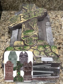 17ā Halloween Foam RIP Tombstones ā 5 Pack | Graveyard Yard Decorations