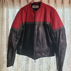 Vtg Cafe Motorcycle Leather Jacket Vetter Grand Prix Rex Marsee Tri