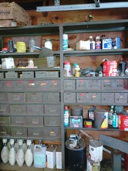 Vintage work shelves