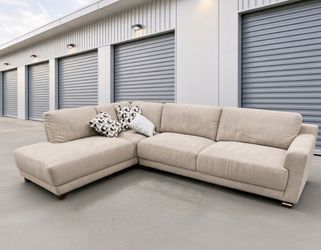 Raylin Fabric Sectional with Chaise — Beige