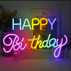 Happy Birthday Neon Led Multicolor Party Sign, Birthday Neon Sign