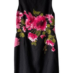 Tahari ASL Women's Sleeveless Floral Print Sheath Dress Black Size 8P