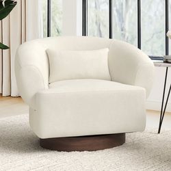 Beige color fabric swivel accent chair
